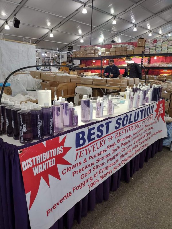 Best Solution at a large indoor show with Distributors Wanted banner