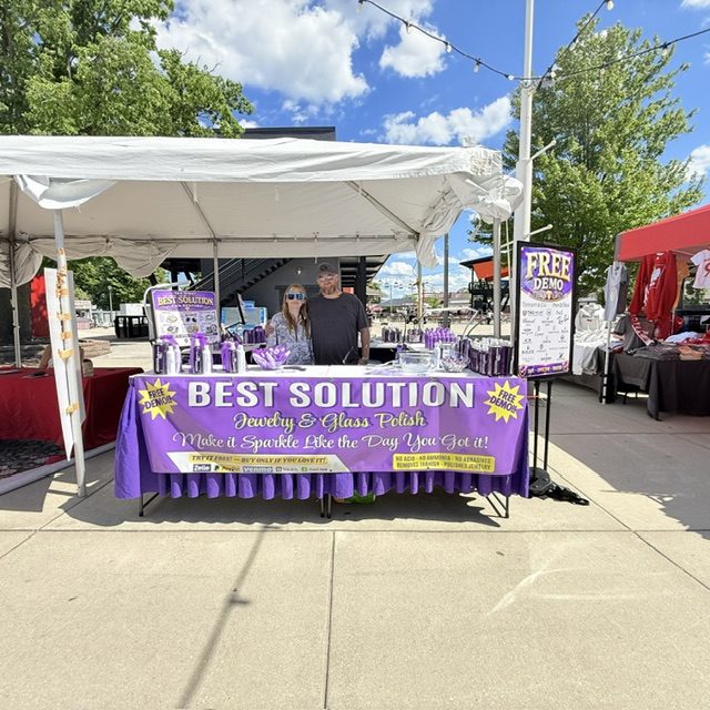 Best Solution booth at an outdoor market