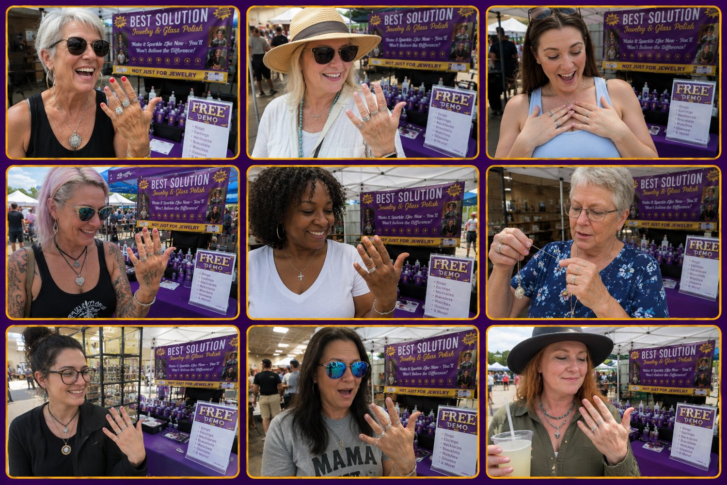 More happy Best Solution customers reacting to their cleaned jewelry